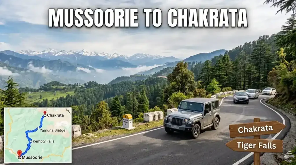 Mussoorie to Chakrata Distance