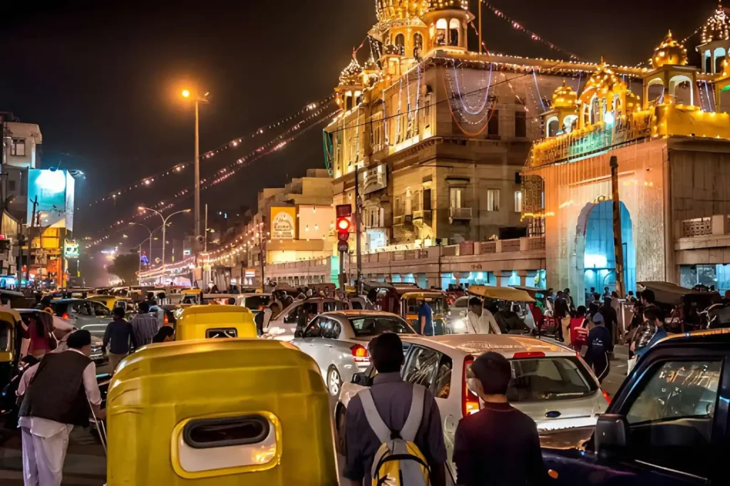 Old Delhi Street Night View