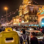 Old Delhi Street Night View