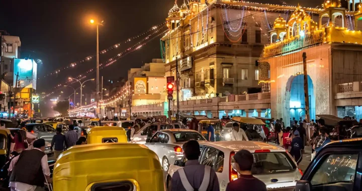 Old Delhi Street Night View